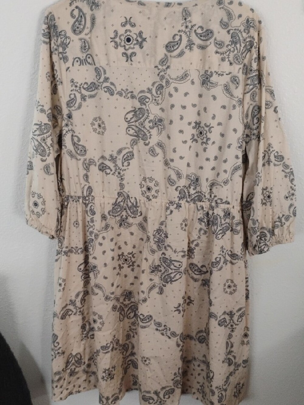 Terra & Sky Cream Paisley Button-Front Midi Dress - Picture 4 of 5